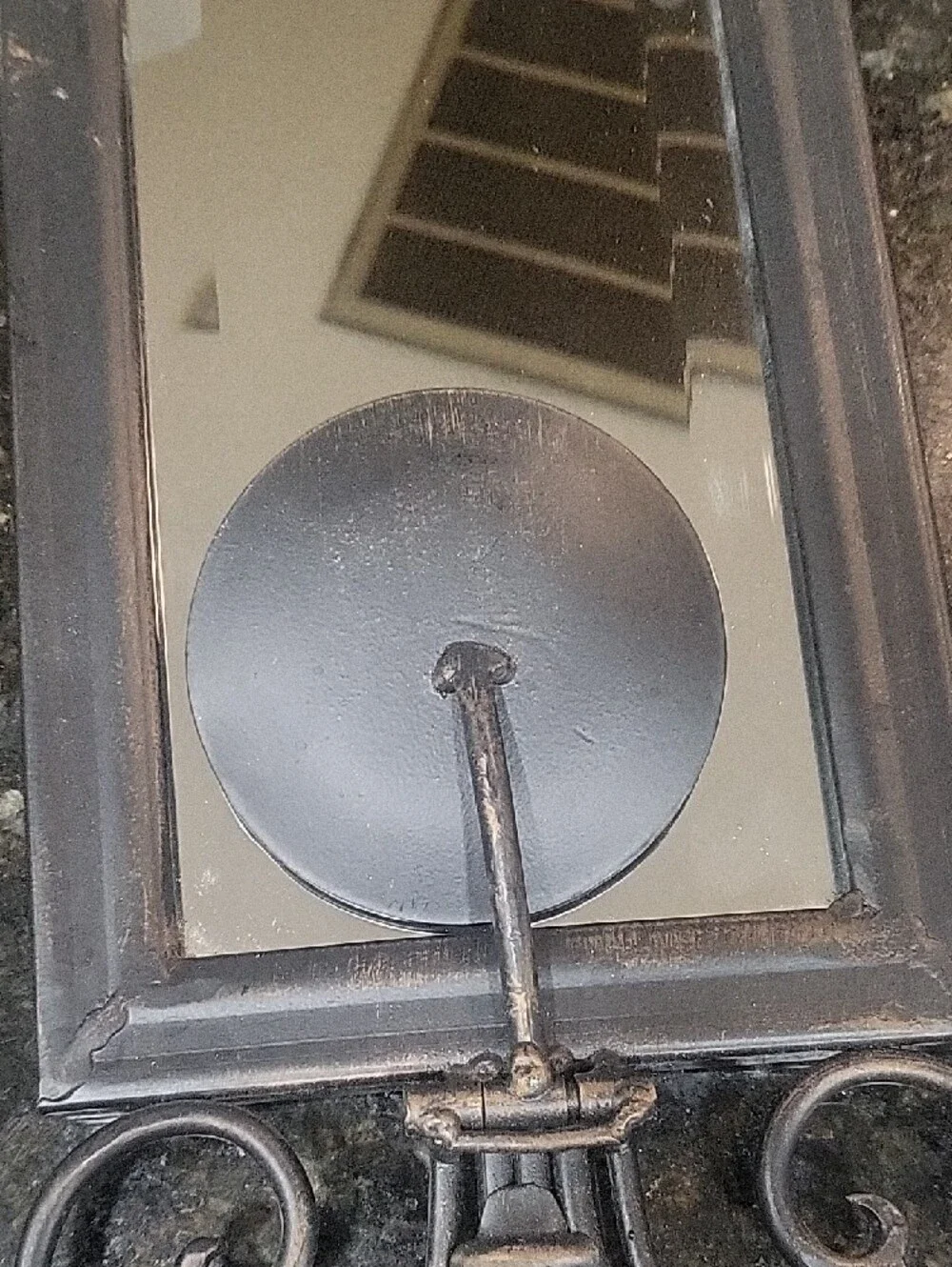 Set Of 2 Antique-Style Black Wall Mirror Sconce with Candle Holder